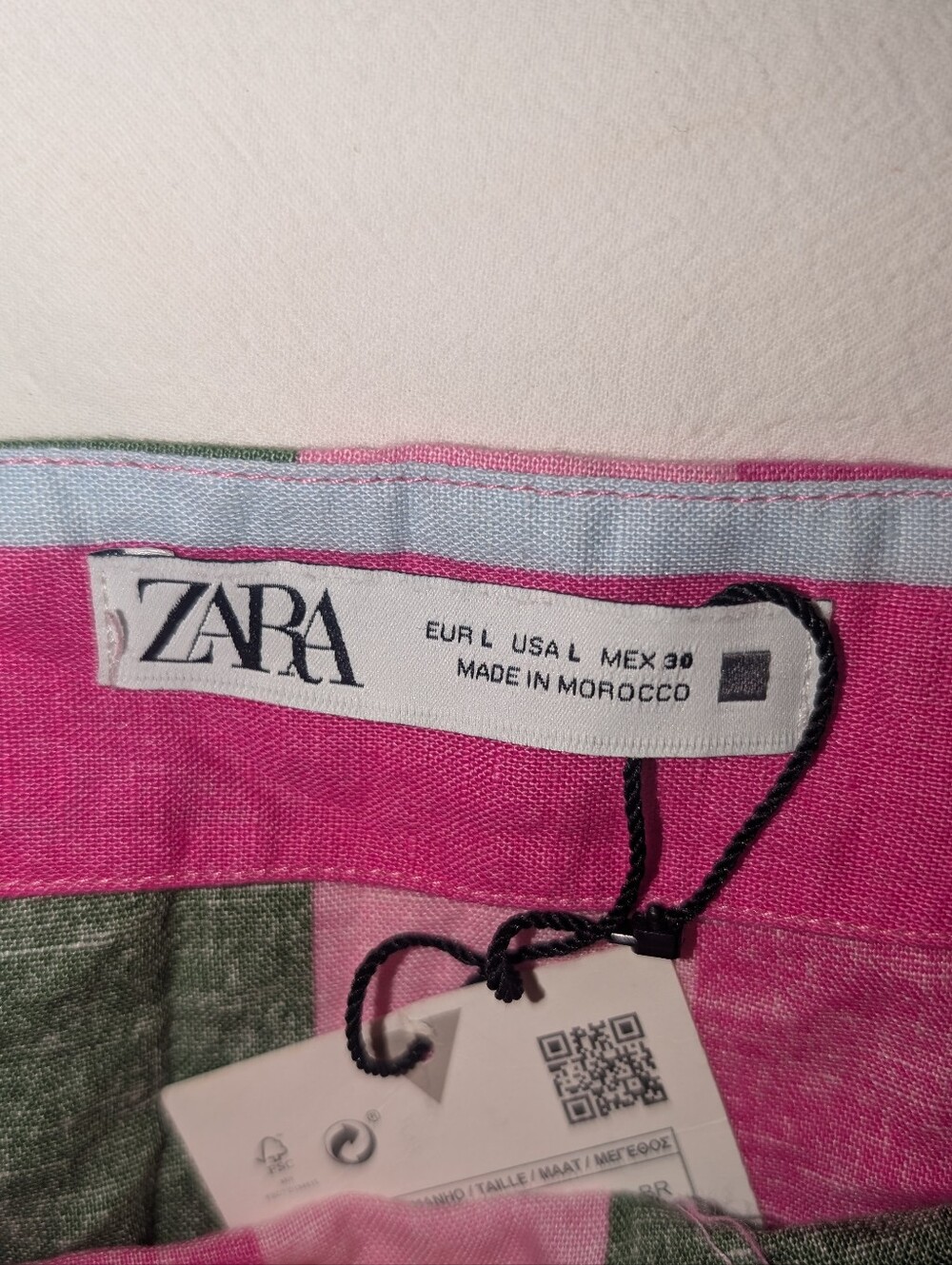 Zara Striped Mini Skirt in Pink, Green & Light Blue NWT - Picture 3 of 5